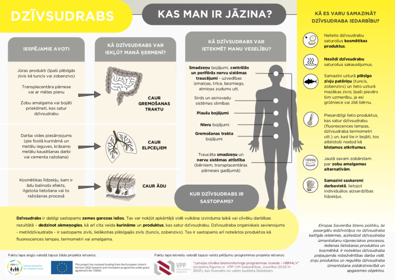 Attēls ar informāciju par to, kas ir jāzina par ķīmisko vielu dzīvsudrabu?