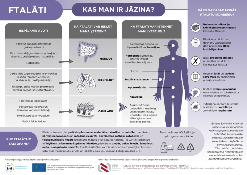 Attēls ar informāciju par to, kas ir jāzina par ķīmisko vielu ftalātiem?