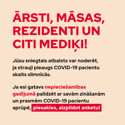 Aicinājums pieteikties ārstniecības personālam 